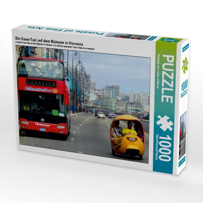 Produktbild: CALVENDO Puzzle Ein Coco-Taxi auf dem Malec&oacute;n in Havanna | 1000 Teile Lege-Gr&ouml;&szlig;e 64x48cm Foto-Puzzle f&uuml;r gl&uuml;ckliche Stunden