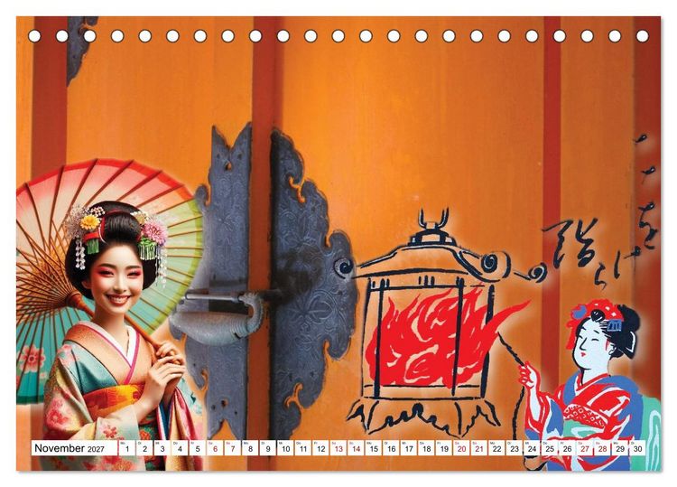 Produktbild: Farbenfrohes Japan (Tischkalender 2027 DIN A5 quer), CALVENDO Monatskalender