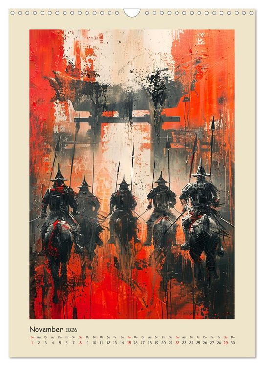 Produktbild: Samurai. Kunstvolle Darstellungen historischer Krieger (Wandkalender 2026 DIN A3 hoch), CALVENDO Monatskalender