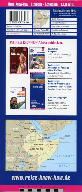 Produktbild: Reise Know-How Landkarte &Auml;thiopien, Somalia, Eritrea, Dschibuti / Ethiopia, Somalia, Djibouti, Eritrea (1:1.800.000)