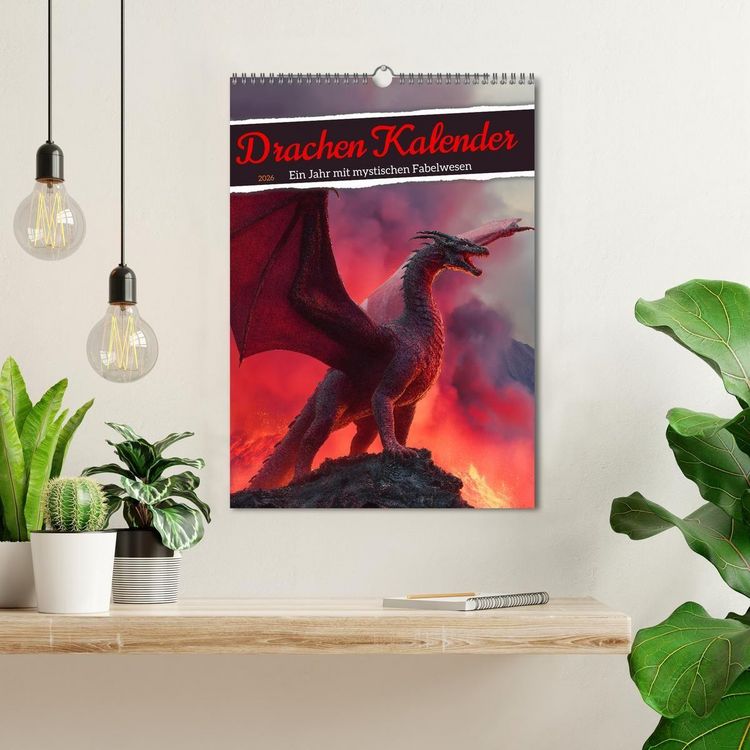Produktbild: Drachen Kalender - ein Jahr mit mystischen Fabelwesen (Wandkalender 2026 DIN A3 hoch), CALVENDO Monatskalender
