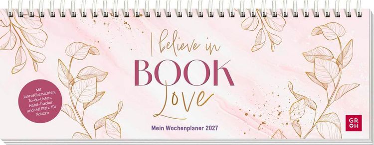 Produktbild: Tischkalender 2027 quer: I believe in Book Love