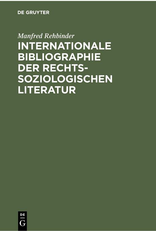 Produktbild: Internationale Bibliographie der rechtssoziologischen Literatur