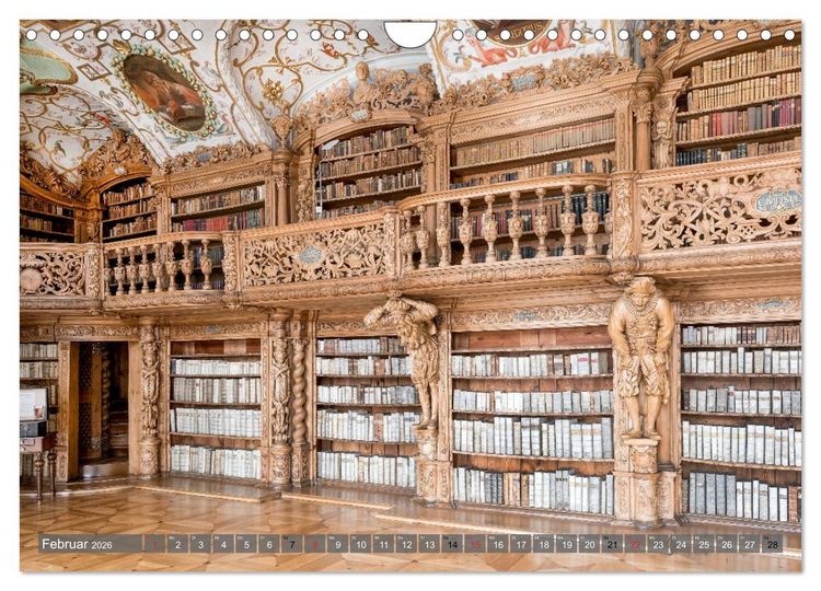 Produktbild: Kloster Waldsassen Stiftsbibliothek (Wandkalender 2026 DIN A4 quer), CALVENDO Monatskalender