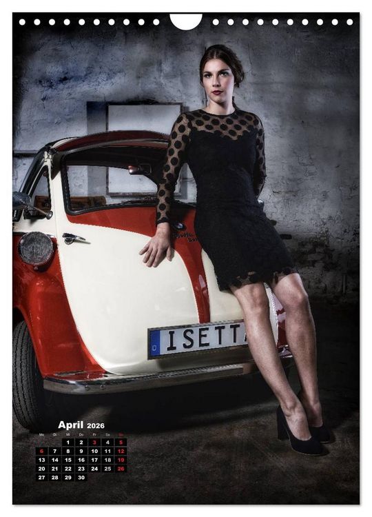 Produktbild: Die Isetta trifft Modells Ein Rollermobil zum Knutschen (Wandkalender 2026 DIN A4 hoch), CALVENDO Monatskalender