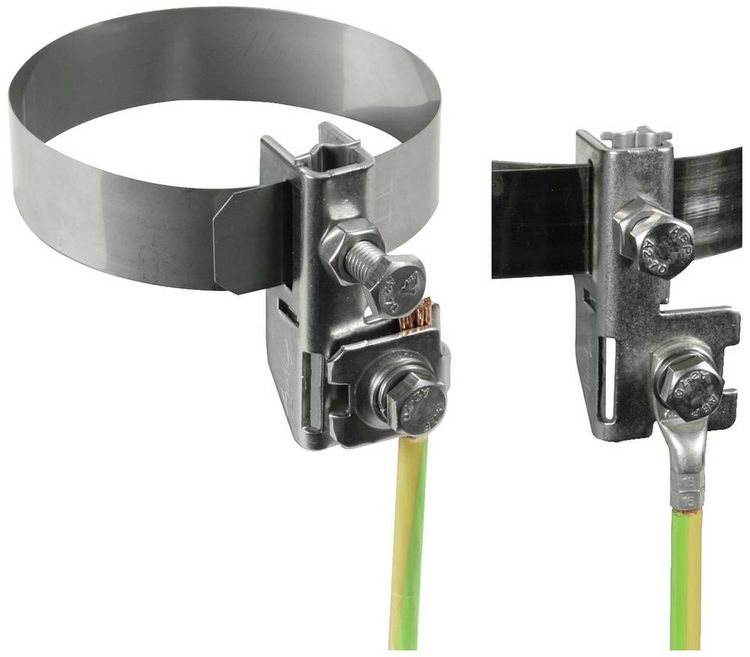 Produktbild: DEHN 540104 BRS 27.89 AK1X10 2X6.8 GSG V2A Bandrohrschelle 1St.