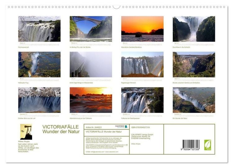 Produktbild: VICTORIAF&Auml;LLE Wunder der Natur (hochwertiger Premium Wandkalender 2027 DIN A2 quer), Kunstdruck in Hochglanz