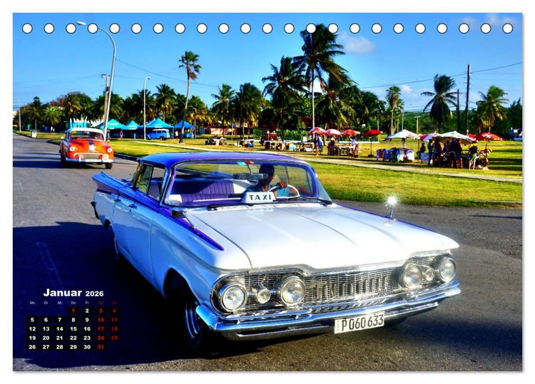 Produktbild: Ganz in Wei&szlig; - Elegante Oldtimer der F&uuml;nfziger Jahre (Tischkalender 2026 DIN A5 quer), CALVENDO Monatskalender