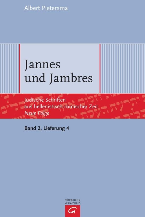 Produktbild: J&uuml;dische Schriften aus hellenistisch-r&ouml;mischer Zeit - Neue Folge... / Jannes und Jambres