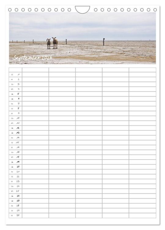 Produktbild: Nordfriesland - Familienplaner (Wandkalender 2026 DIN A4 hoch), CALVENDO Monatskalender