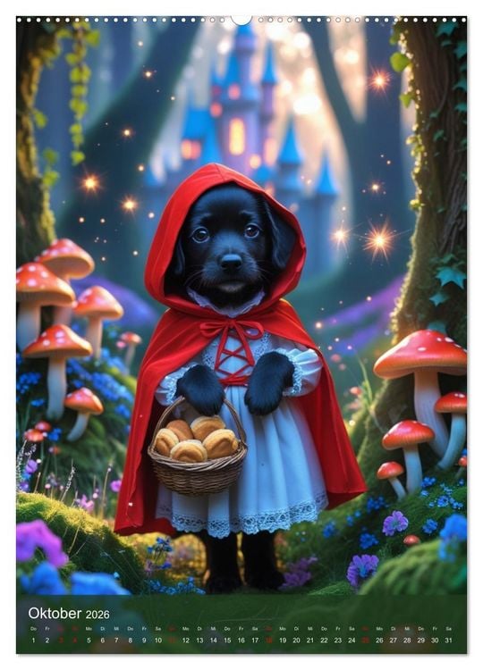 Produktbild: Puppy Tales - M&auml;rchen auf vier Pfoten (hochwertiger Premium Wandkalender 2026 DIN A2 hoch), Kunstdruck in Hochglanz