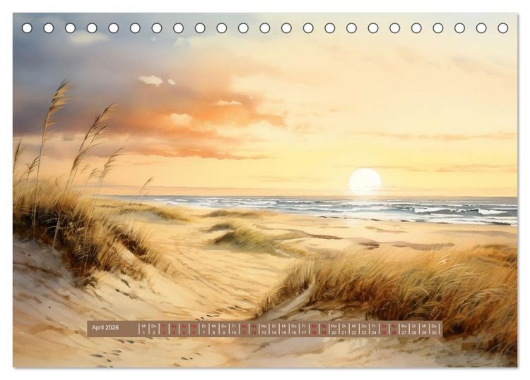Produktbild: Urlaubszeit an der malerischen Nordseek&uuml;ste (Tischkalender 2026 DIN A5 quer), CALVENDO Monatskalender