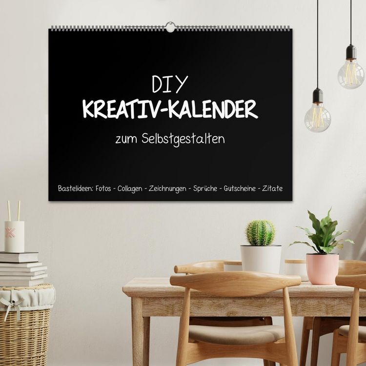 Produktbild: Bastelkalender: DIY Kreativ-Kalender -schwarz- (Wandkalender 2026 DIN A2 quer), CALVENDO Monatskalender