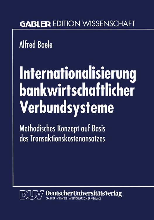 Produktbild: Internationalisierung bankwirtschaftlicher Verbundsysteme