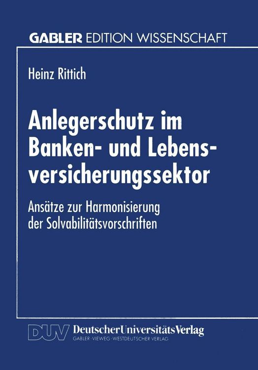 Produktbild: Anlegerschutz im Banken- und Lebensversicherungssektor