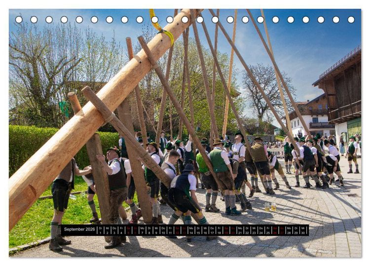 Produktbild: Maibaum aufstellen (Tischkalender 2026 DIN A5 quer), CALVENDO Monatskalender