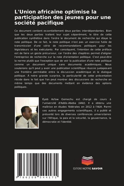 Produktbild: L'Union africaine optimise la participation des jeunes pour une soci&eacute;t&eacute; pacifique