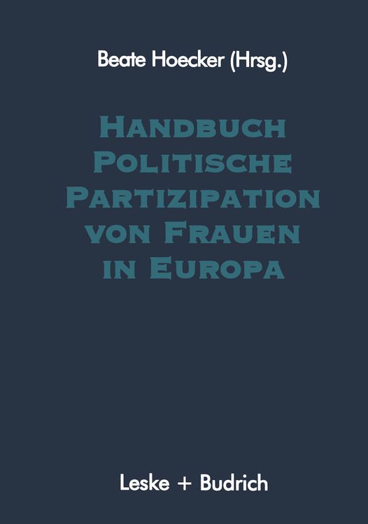 Produktbild: Handbuch Politische Partizipation von Frauen in Europa