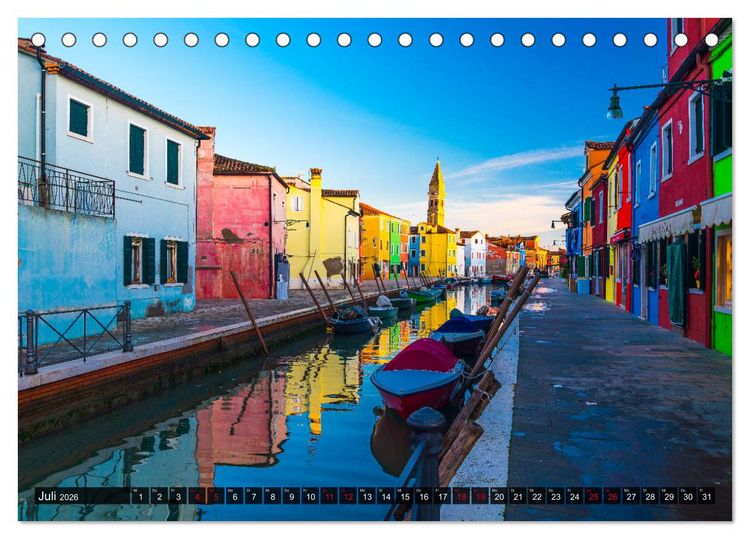 Produktbild: Burano - Die Insel der bunten H&auml;user (Tischkalender 2026 DIN A5 quer), CALVENDO Monatskalender