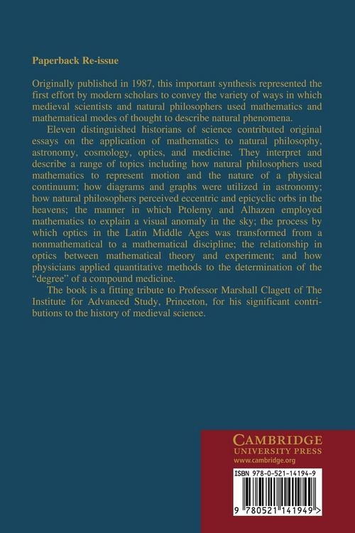 Produktbild: Mathematics and Its Applications to Science and Natural Philosophy in the Middle Ages