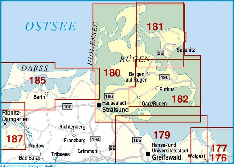 Produktbild: Radwander- und Wanderkarte Insel R&uuml;gen
