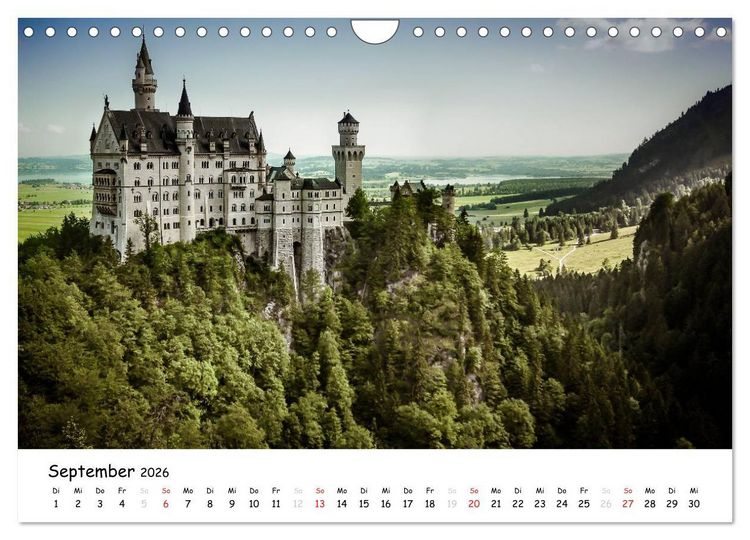 Produktbild: Schl&ouml;sser und G&auml;rten S&uuml;ddeutschland (Wandkalender 2026 DIN A4 quer), CALVENDO Monatskalender