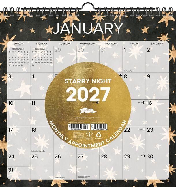 Produktbild: Starry Night 2027 12 X 12 Spiral Wall Calendar