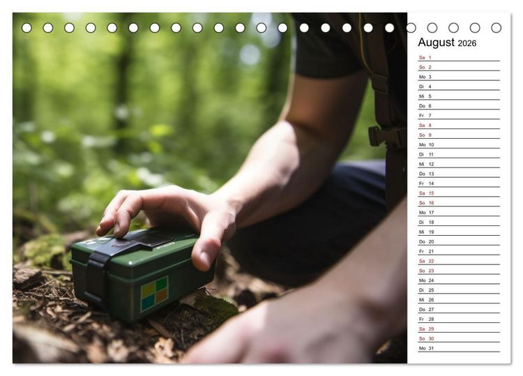 Produktbild: Der Geocaching Found it Kalender (Tischkalender 2026 DIN A5 quer), CALVENDO Monatskalender