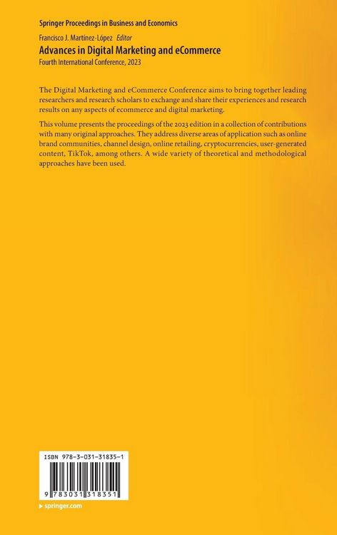 Produktbild: Advances in Digital Marketing and eCommerce