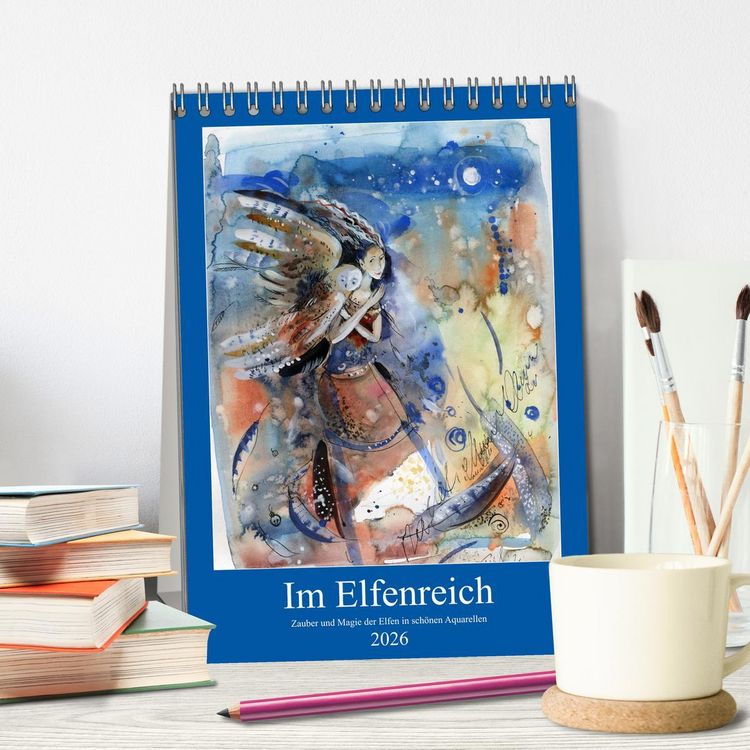 Produktbild: Im Elfenreich- Zauber und Magie der Elfen in sch&ouml;nen Aquarellen (Tischkalender 2026 DIN A5 hoch), CALVENDO Monatskalender