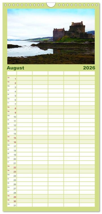 Produktbild: Familienplaner 2026 - Schottlands Burgen und Ruinen mit 5 Spalten (Wandkalender, 21 x 45 cm) CALVENDO