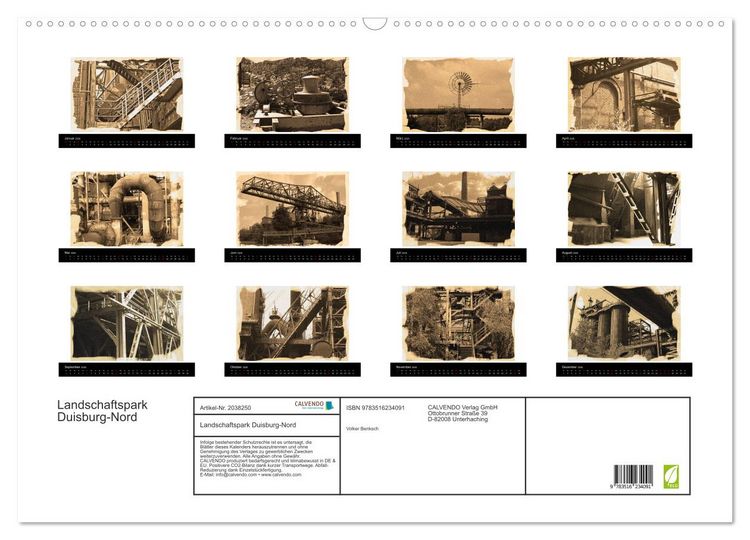 Produktbild: Landschaftspark Duisburg-Nord (Wandkalender 2026 DIN A2 quer), CALVENDO Monatskalender