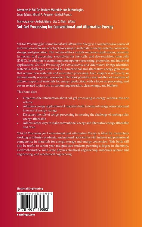Produktbild: Sol-Gel Processing for Conventional and Alternative Energy