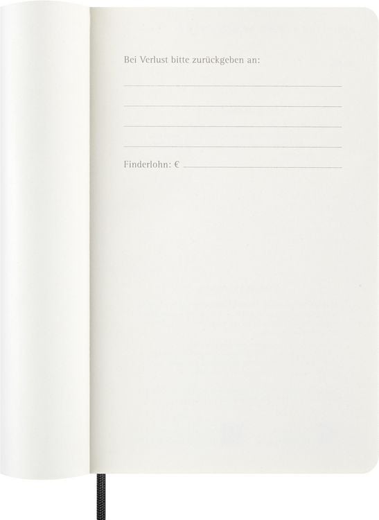 Moleskine 12 Monate Wochen Notizkalender Deutsch 2026, Large/A5, 1 Wo = 1 Seite, rechts linierte Seite, Weicher Einband, Schwarz