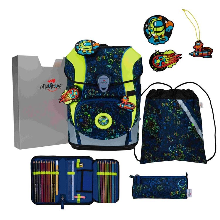 Produktbild: DerDieDas Schulranzen Set ErgoFlex Tiny, Schulranzen Set, 5tlg, Neon Crazy