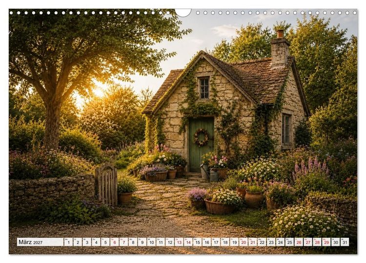 Produktbild: Landhauspoesie im Cottage-Stil (Wandkalender 2027 DIN A3 quer), CALVENDO Monatskalender