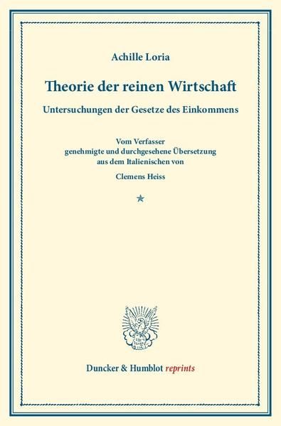 Produktbild: Theorie der reinen Wirtschaft.