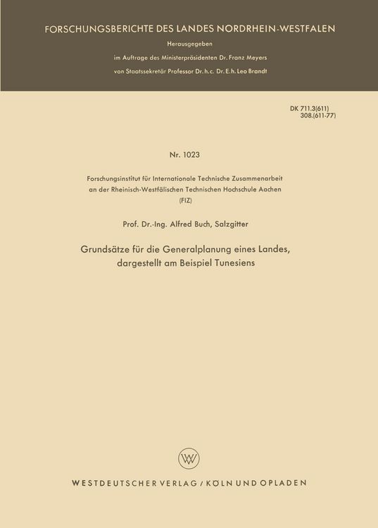 Produktbild: Grunds&auml;tze f&uuml;r die Generalplanung eines Landes, dargestellt am Beispiel Tunesiens