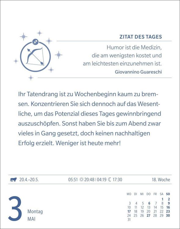 Produktbild: Sch&uuml;tze Sternzeichenkalender 2027 - Tagesabrei&szlig;kalender - Ihr Horoskop f&uuml;r jeden Tag