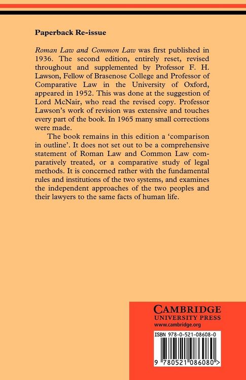 Produktbild: Roman Law and Common Law
