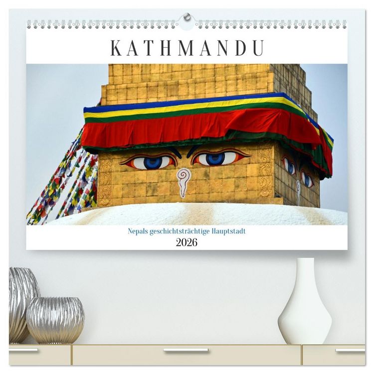 Produktbild: KATHMANDU, Nepals Hauptstadt (hochwertiger Premium Wandkalender 2026 DIN A2 quer), Kunstdruck in Hochglanz