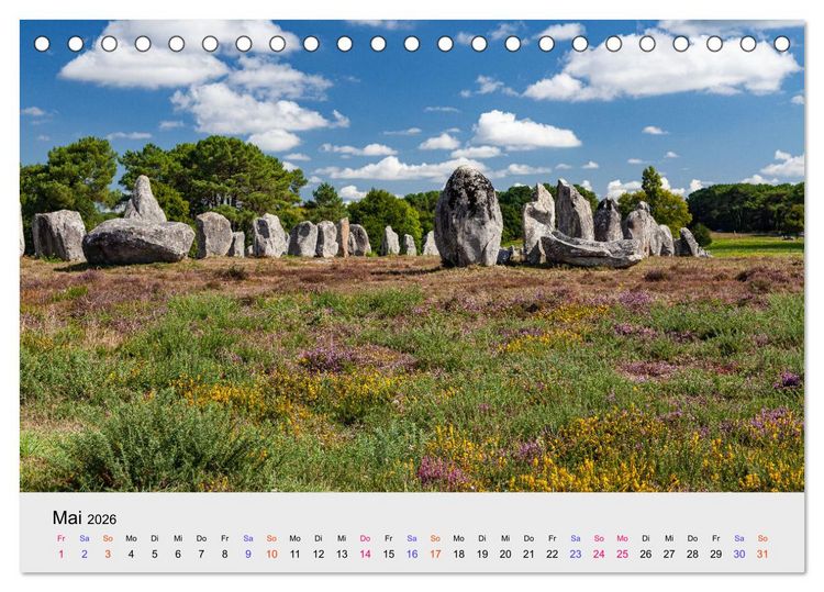 Produktbild: Bretagne Traumhafte K&uuml;sten in Frankreichs Nordwesten (Tischkalender 2026 DIN A5 quer), CALVENDO Monatskalender