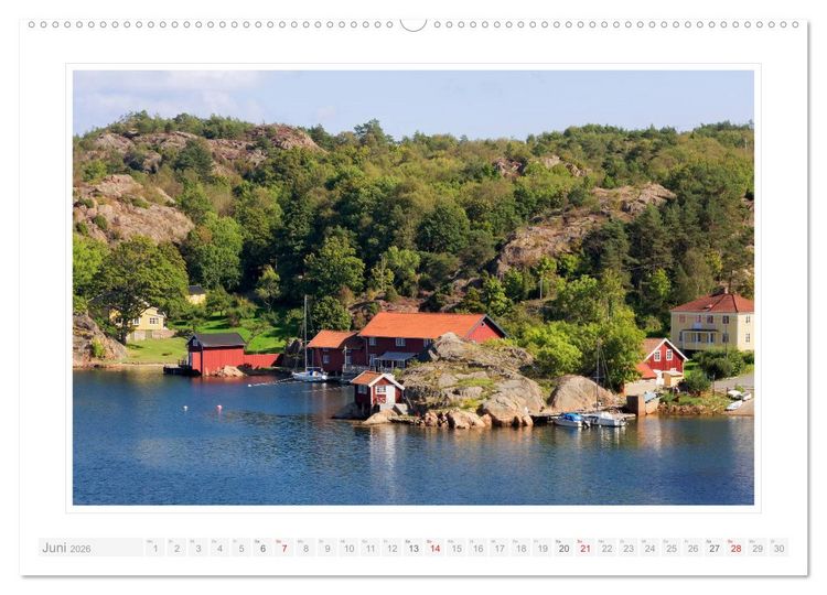 Produktbild: Bohusl&auml;n. Lysekil - Fiskeb&auml;ckskil - Grundsund (hochwertiger Premium Wandkalender 2026 DIN A2 quer), Kunstdruck in Hochglanz