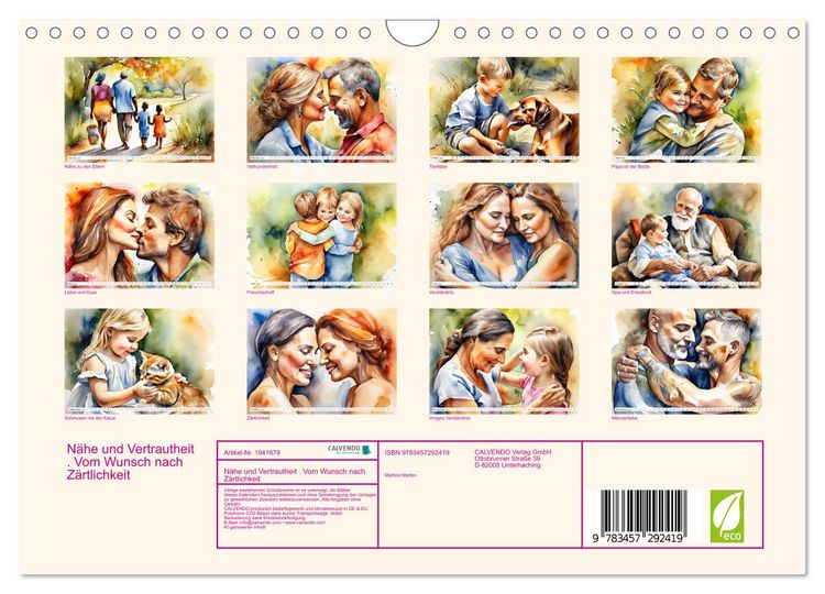 Produktbild: N&auml;he und Vertrautheit . Vom Wunsch nach Z&auml;rtlichkeit (Wandkalender 2026 DIN A4 quer), CALVENDO Monatskalender