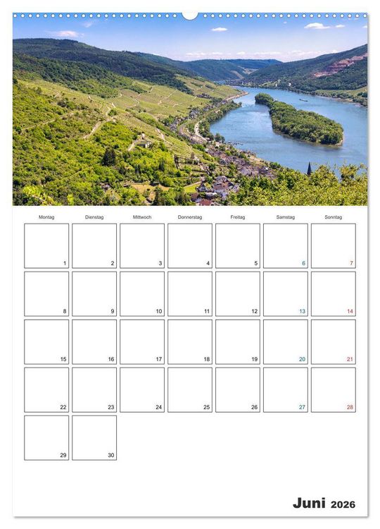 Produktbild: Rheingau Terminplaner (Wandkalender 2026 DIN A2 hoch), CALVENDO Monatskalender