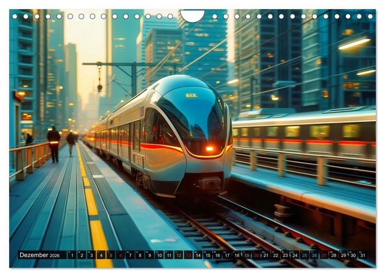 Produktbild: Futuristische Z&uuml;ge (Wandkalender 2026 DIN A4 quer), CALVENDO Monatskalender