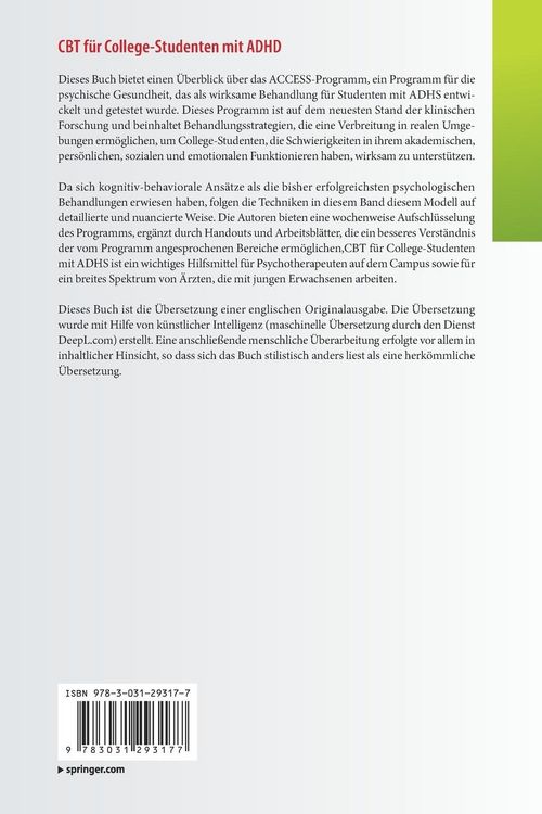 Produktbild: CBT f&uuml;r College-Studenten mit ADHD