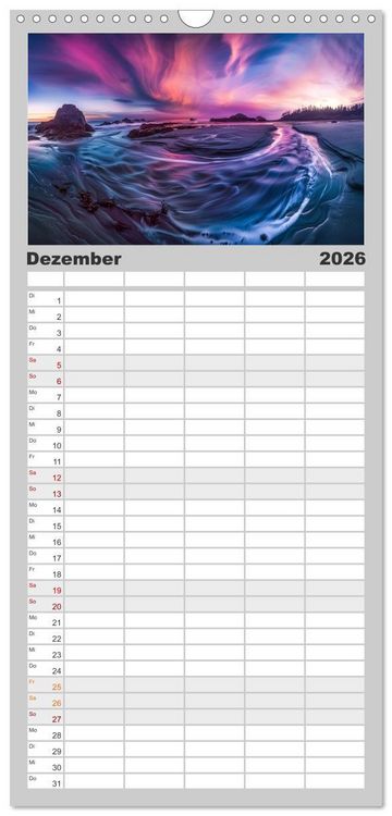 Produktbild: Familienplaner 2026 - Traumhafte Str&auml;nde mit 5 Spalten (Wandkalender, 21 x 45 cm) CALVENDO