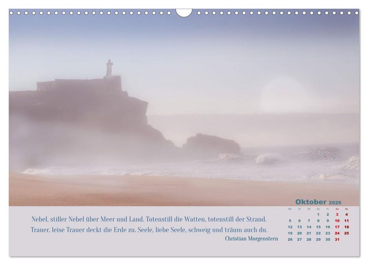Produktbild: Nebelfarben. Ein poetischer Spaziergang (Wandkalender 2026 DIN A3 quer), CALVENDO Monatskalender