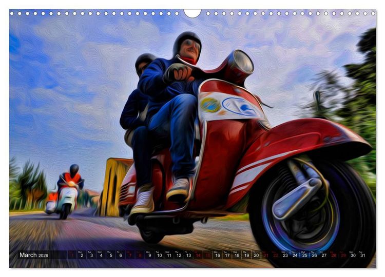 Produktbild: Low-angle shots of scooters (Wall Calendar 2026 DIN A3 landscape), CALVENDO 12 Month Wall Calendar